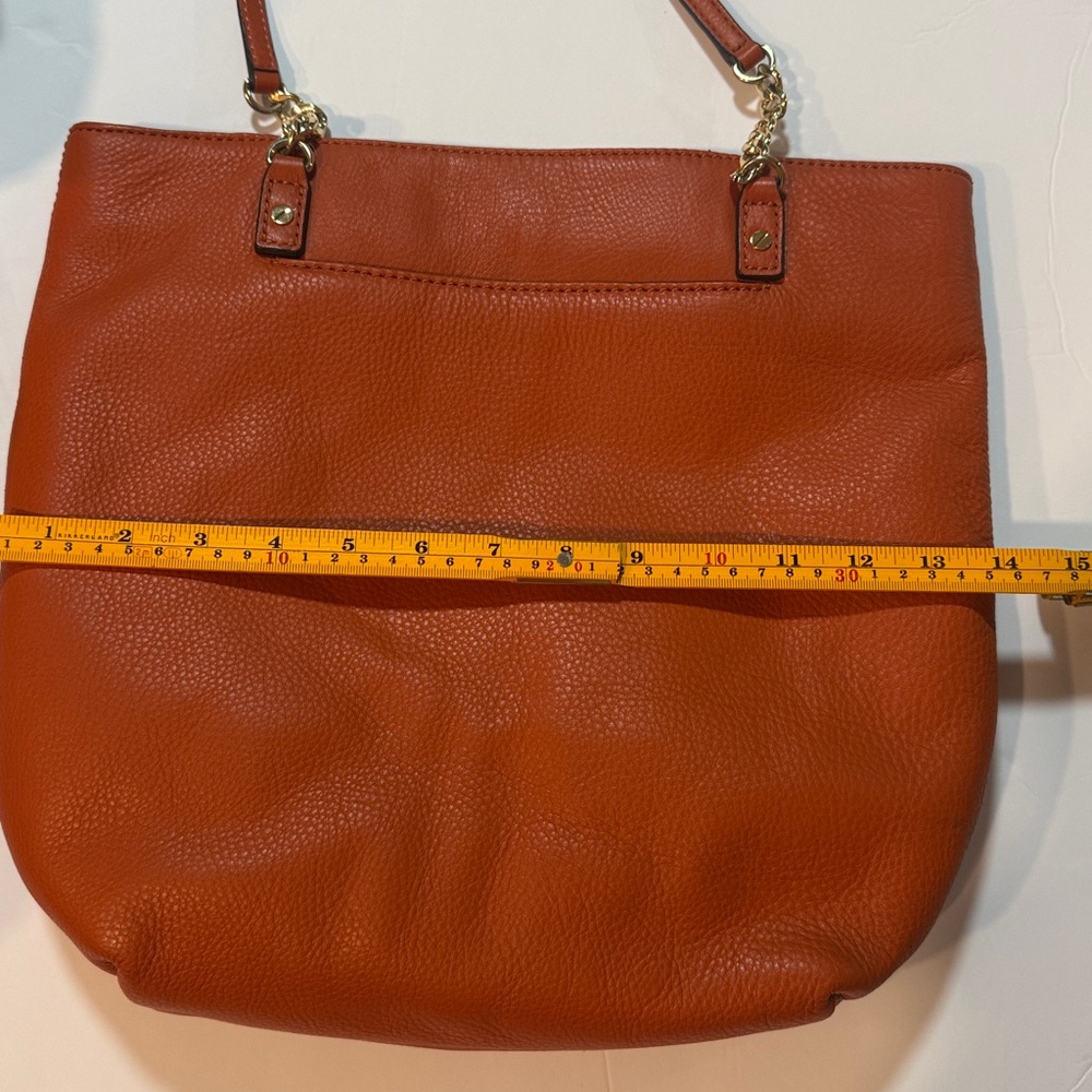 Michael Kors Large Orange Leather Shoulder Tote Bag - Picture 7 of 7